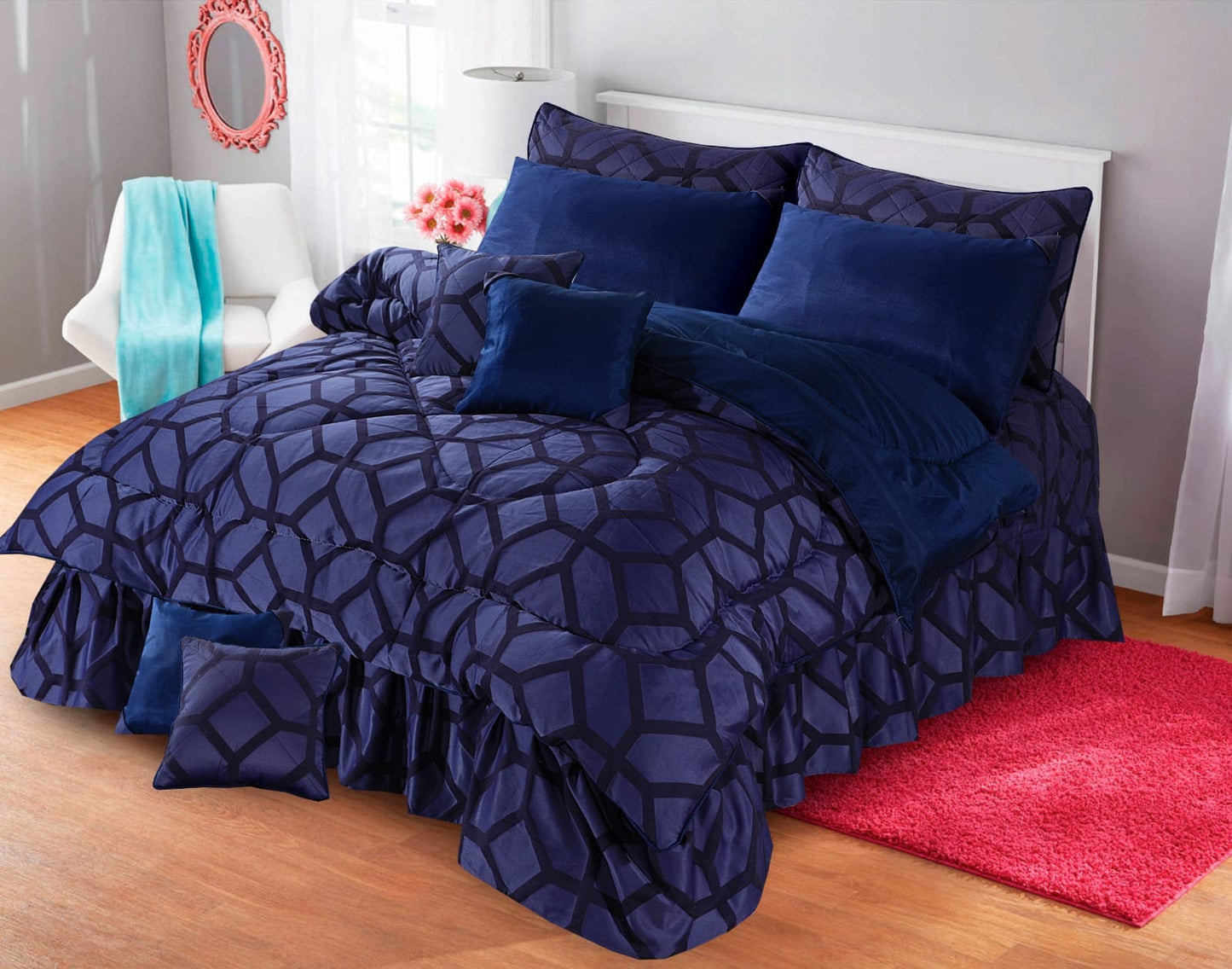 INDIGO BLUE QUILTED 10 Pcs RAZAI SET