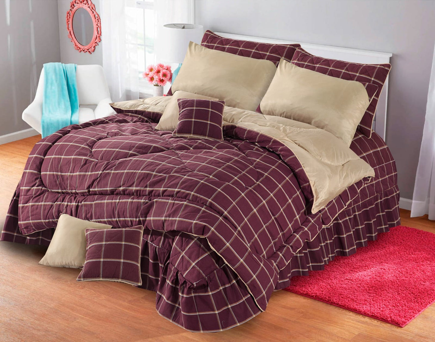 BROWN QUILTED 10 Pcs RAZAI SET