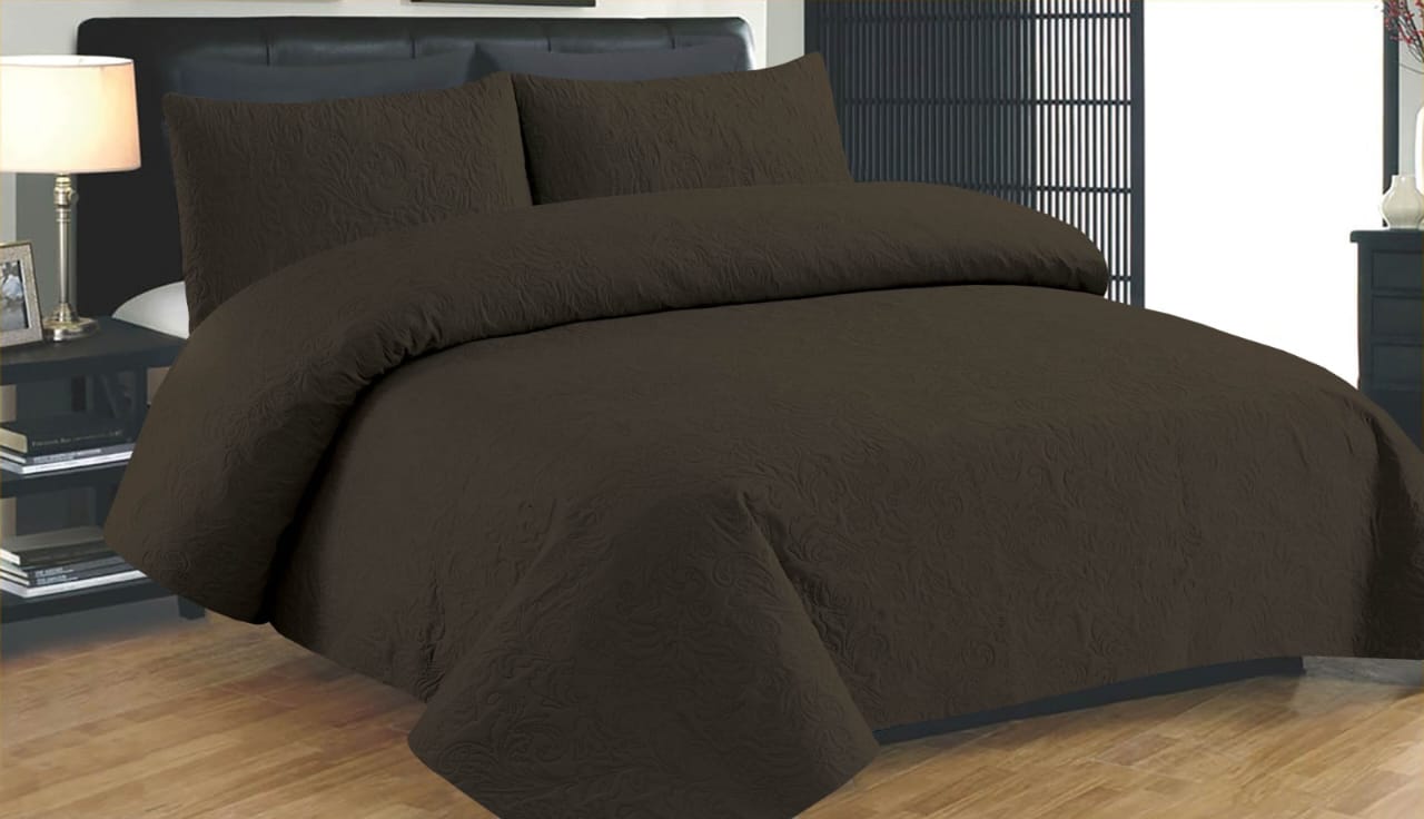 Chocolate Plain-Summer Bedspread Set( Light Filling)