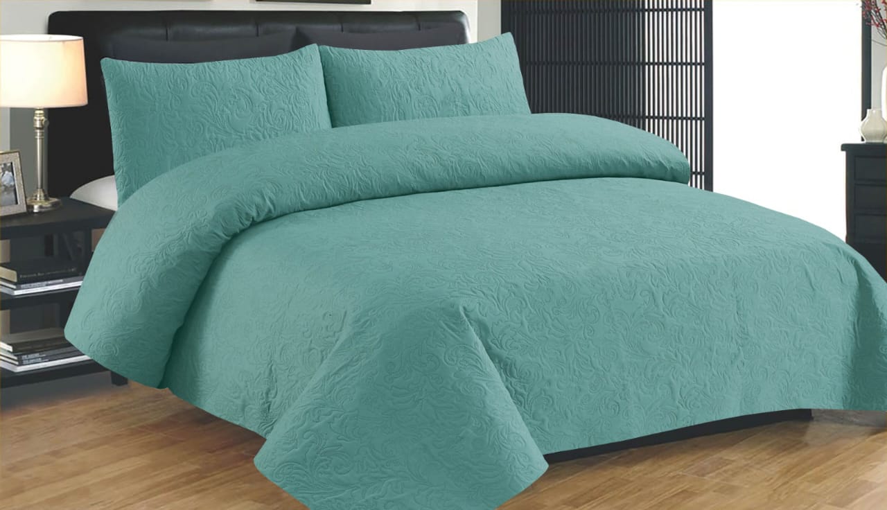 Turquoise Plain-Summer Bedspread Set( Light Filling)