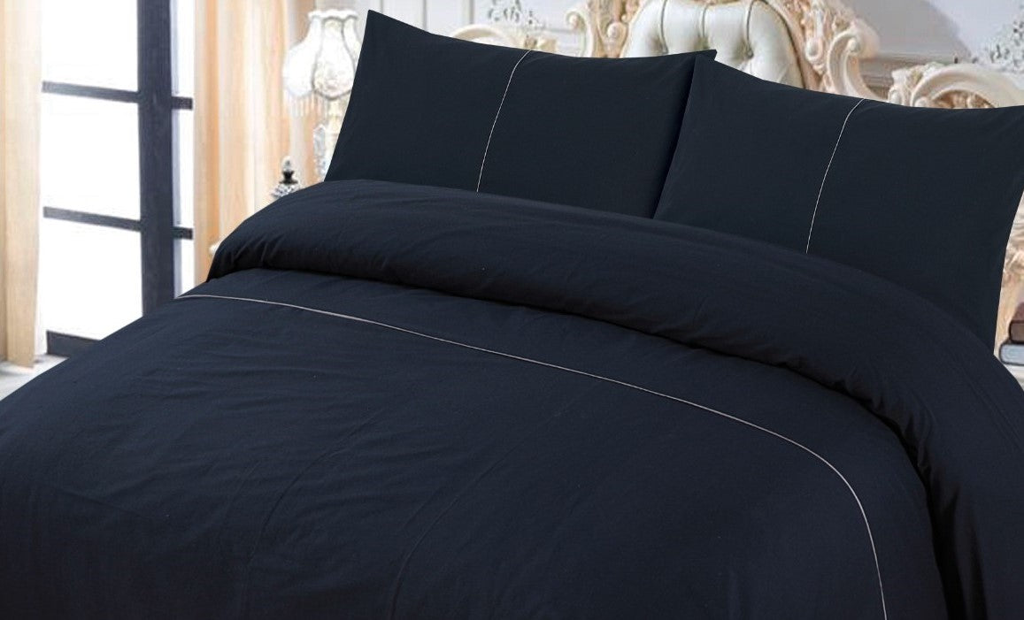 BLACK 3 pcs BEDSHEET SET