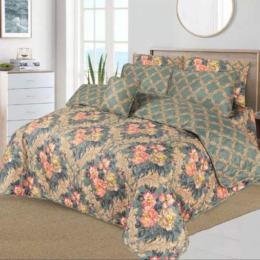 JADE GREEN QUILTED 7 Pcs COMFORTER SET