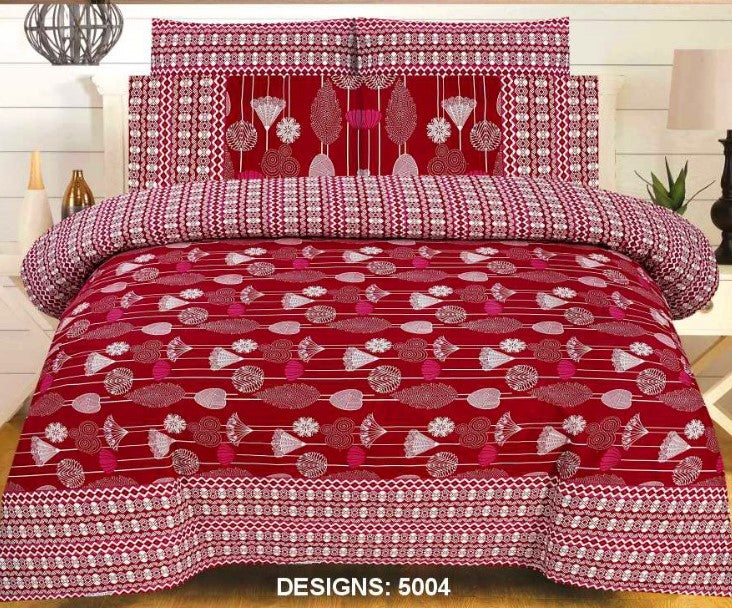 CRIMSON RED PURE COTTON BEDSHEET SET