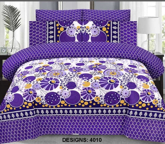 AMETHYST PURPLE PURE COTTON BEDSHEET SET