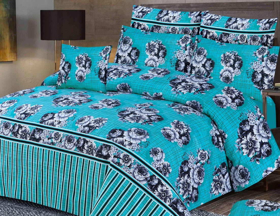 TEAL PURE COTTON BEDSHEET SET