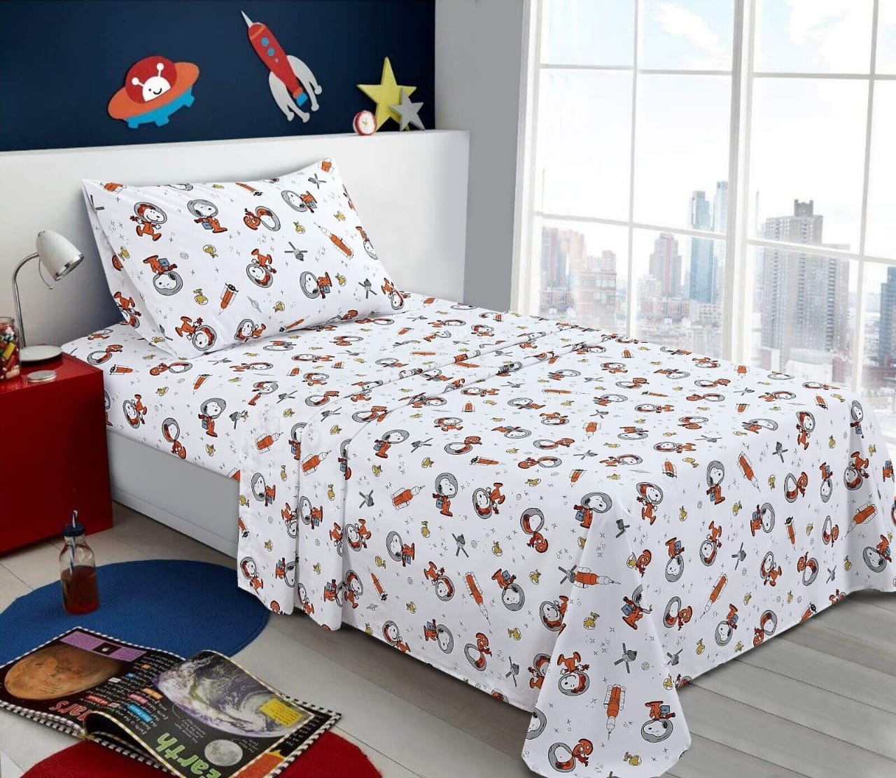 SNOOPY 3 Pcs SINGLE BEDSHEET SET