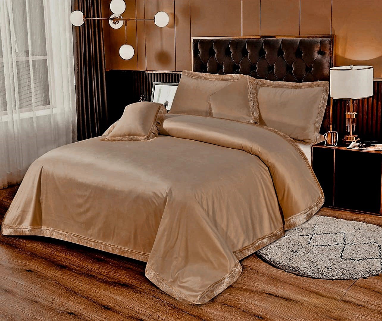 TAWNY BROWN 5 Pcs BEDSHEET SET