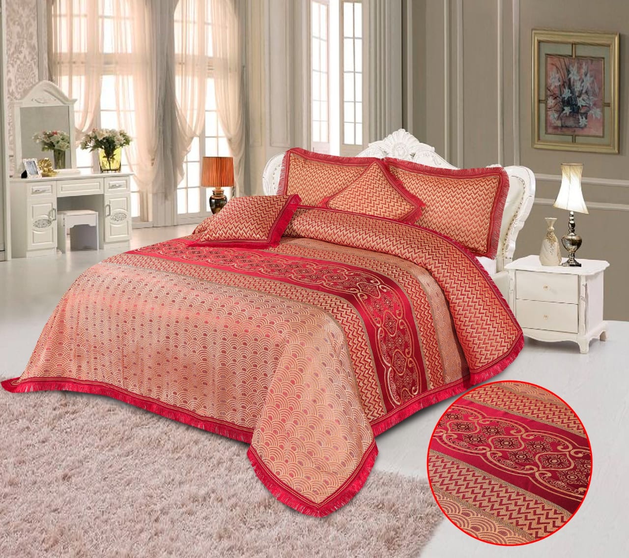 HIBISCUS-5 PCS BEDSHEET SET