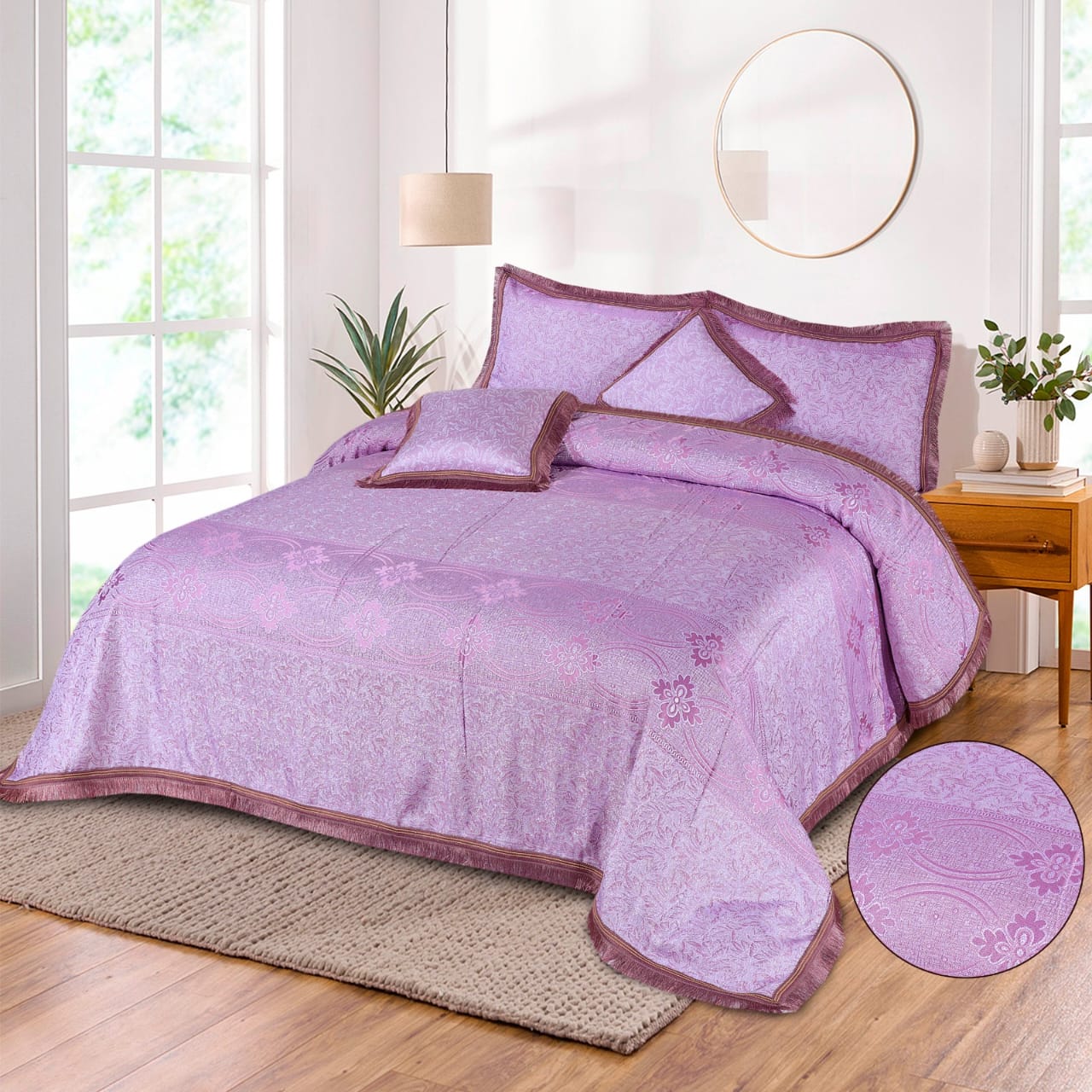 PURPLE-5 PCS BEDSHEET SET