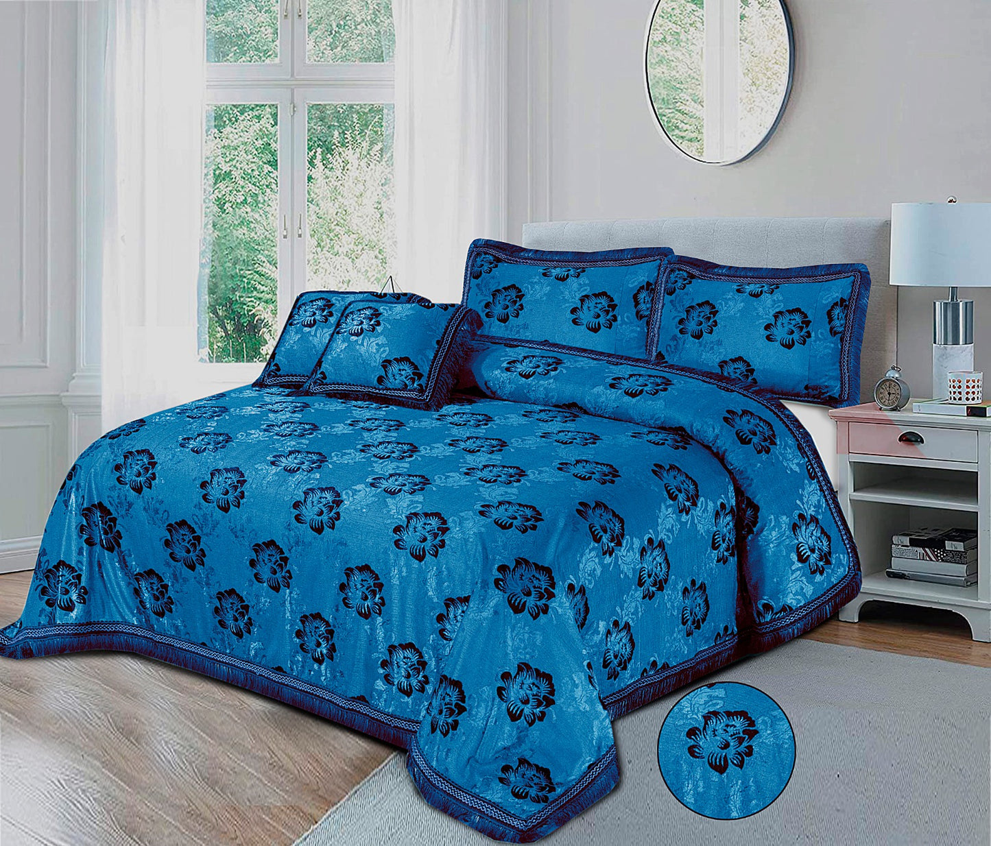 OCEAN-5 PCS VELVET BEDSHEET SET