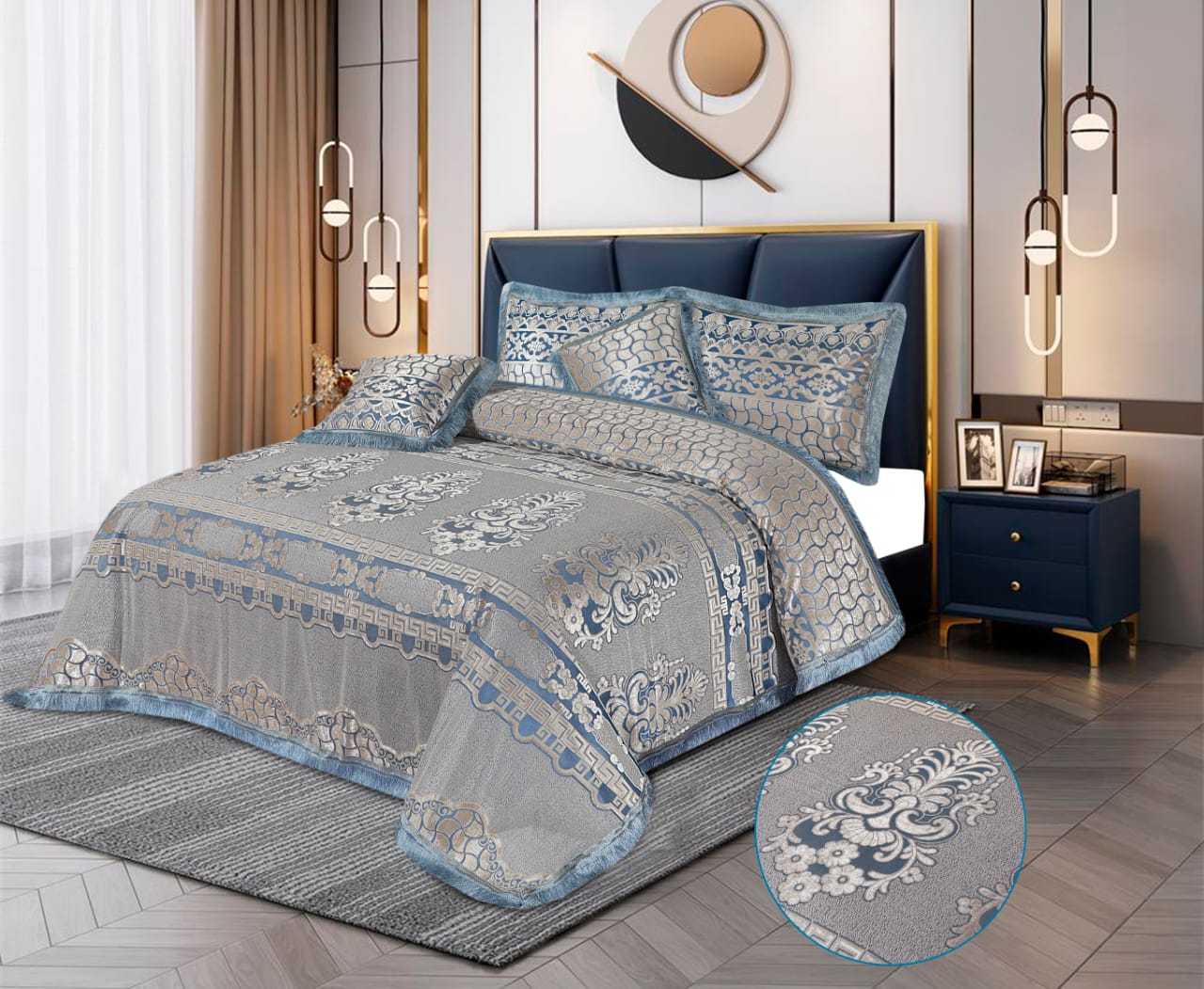 ZINC-5 PCS VELVET BEDSHEET SET