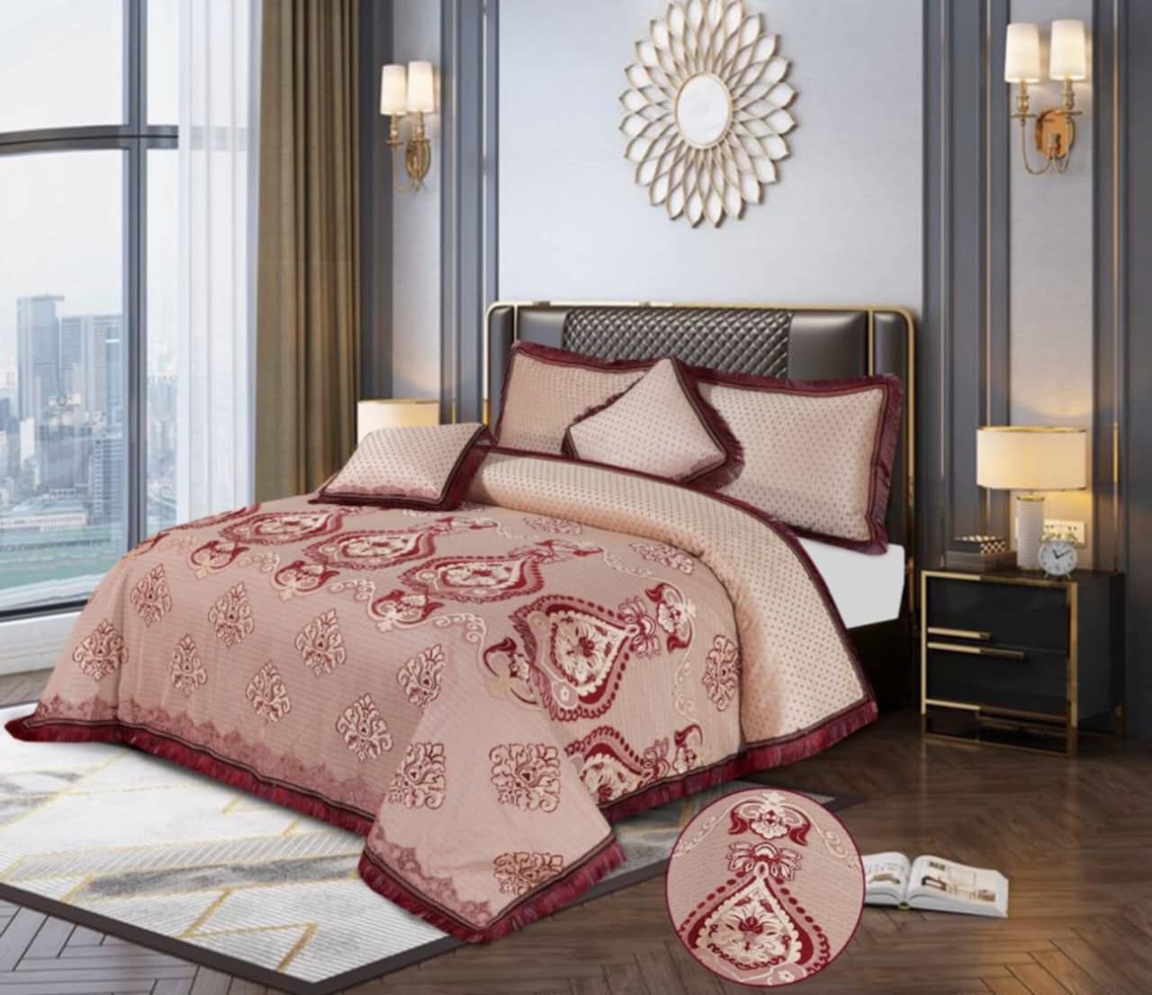 VENZ-5 PCS VELVET BEDSHEET SET