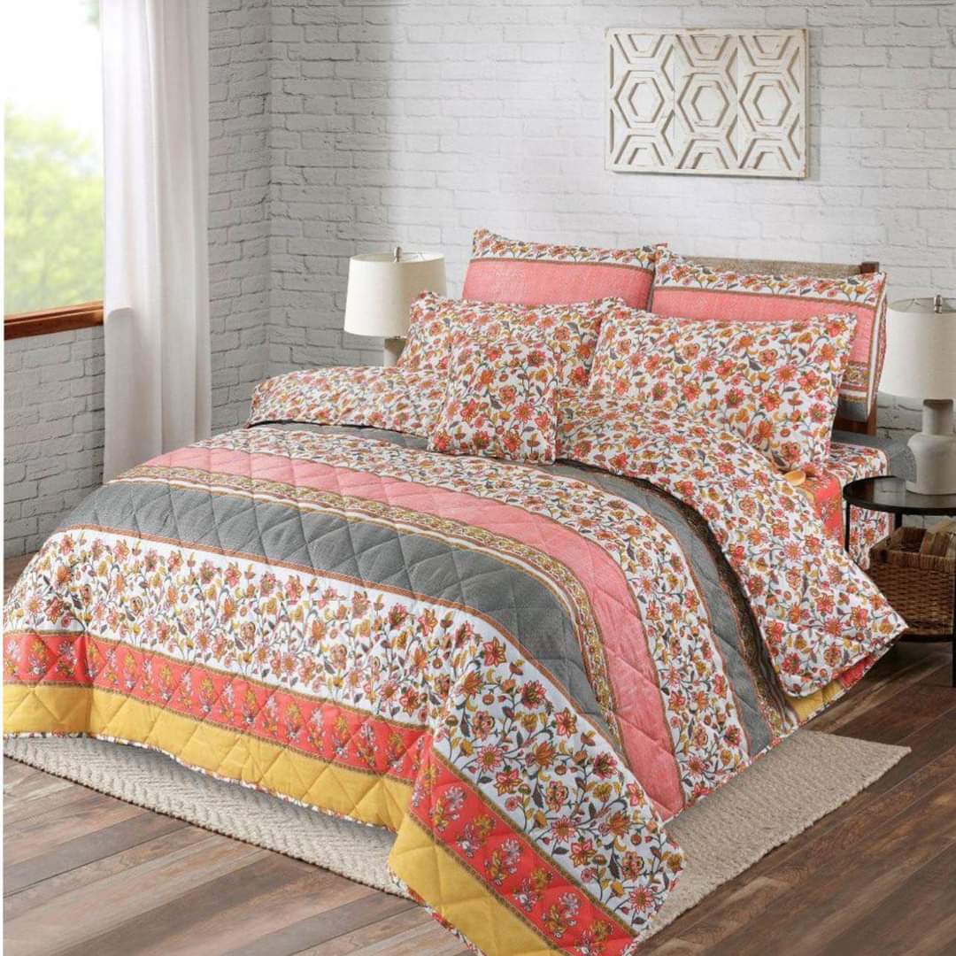 PINK CARNATION - 7 PCS COMFORTER SET