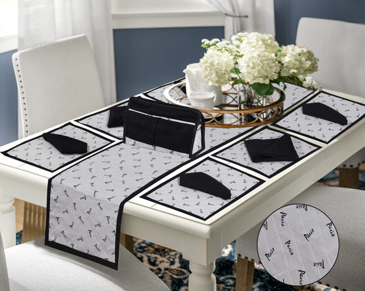 QUILTED 14 PCS TABLE RUNNER SET