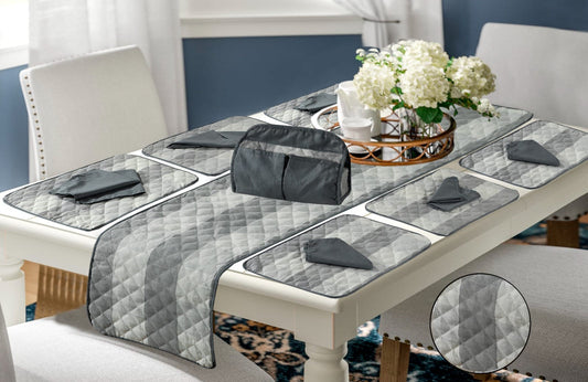 QUILTED 14 PCS TABLE RUNNER SET