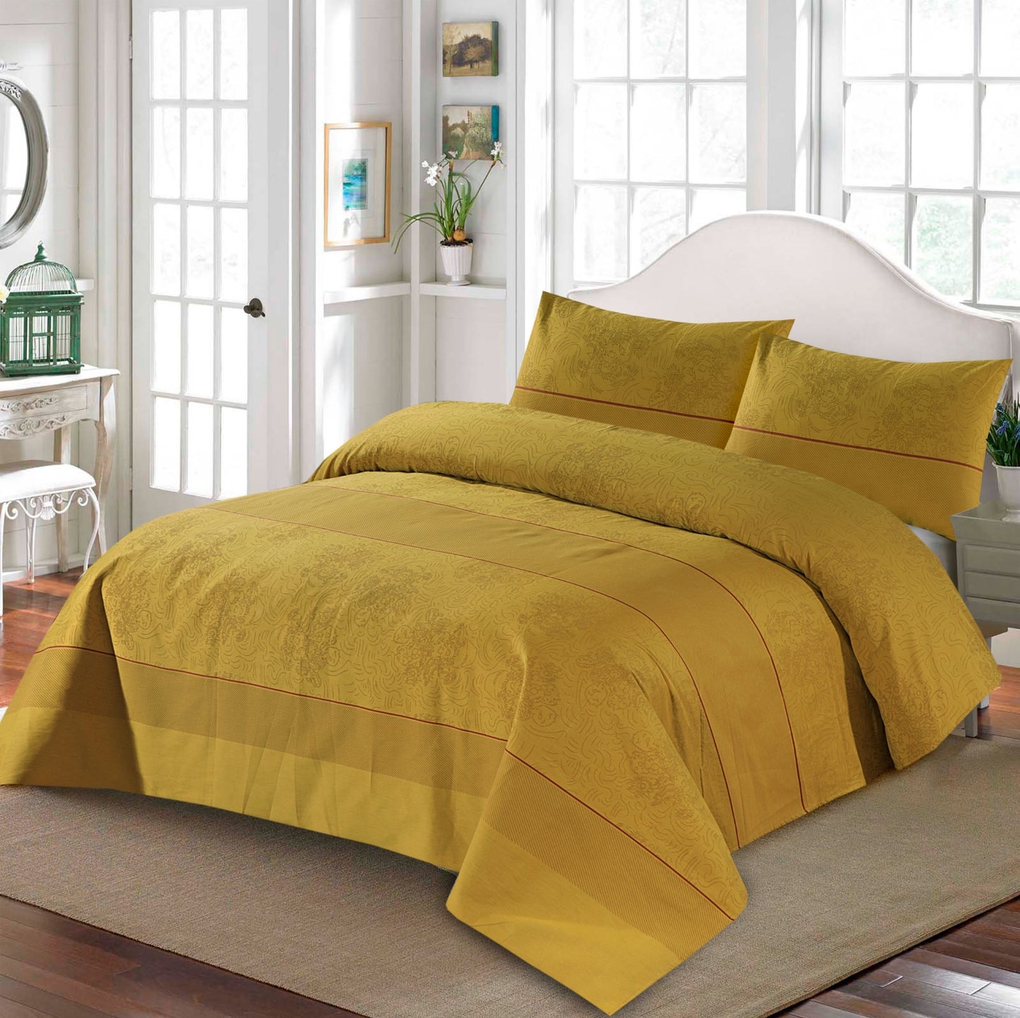 MUSTARD 3 PCS BEDSHEET SET